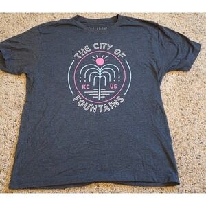 Women's LARGE Bellboy Kansas City The City of Fountains Heather Gray T Shirt